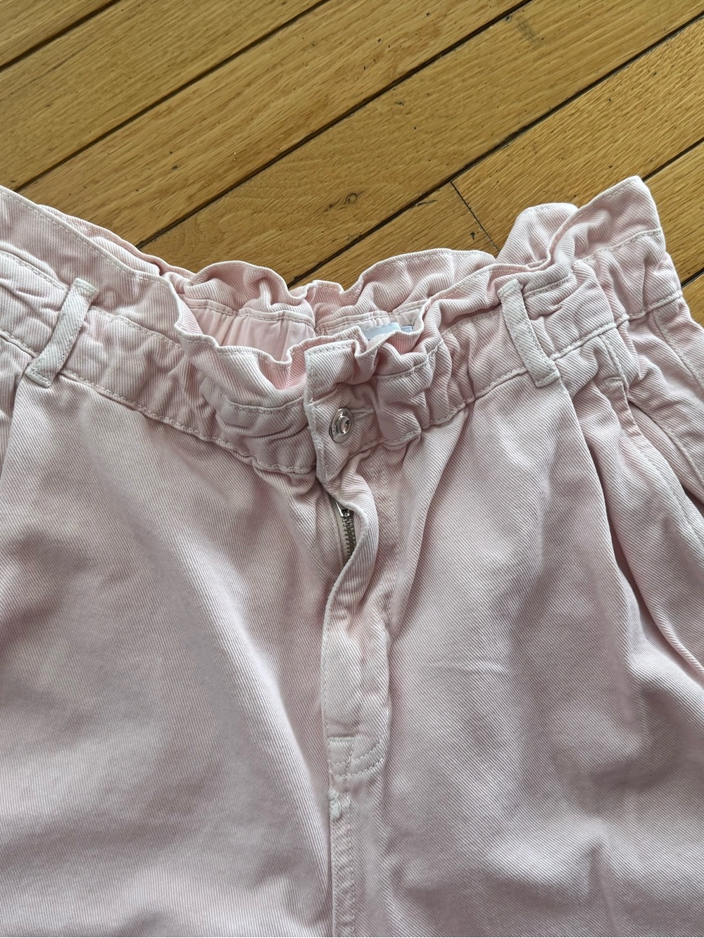 Zara Pink Paperbag Waist Bottoms